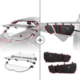 Parabrisas abatible y bolsas para puertas para Can Am Maverick X3 2017+