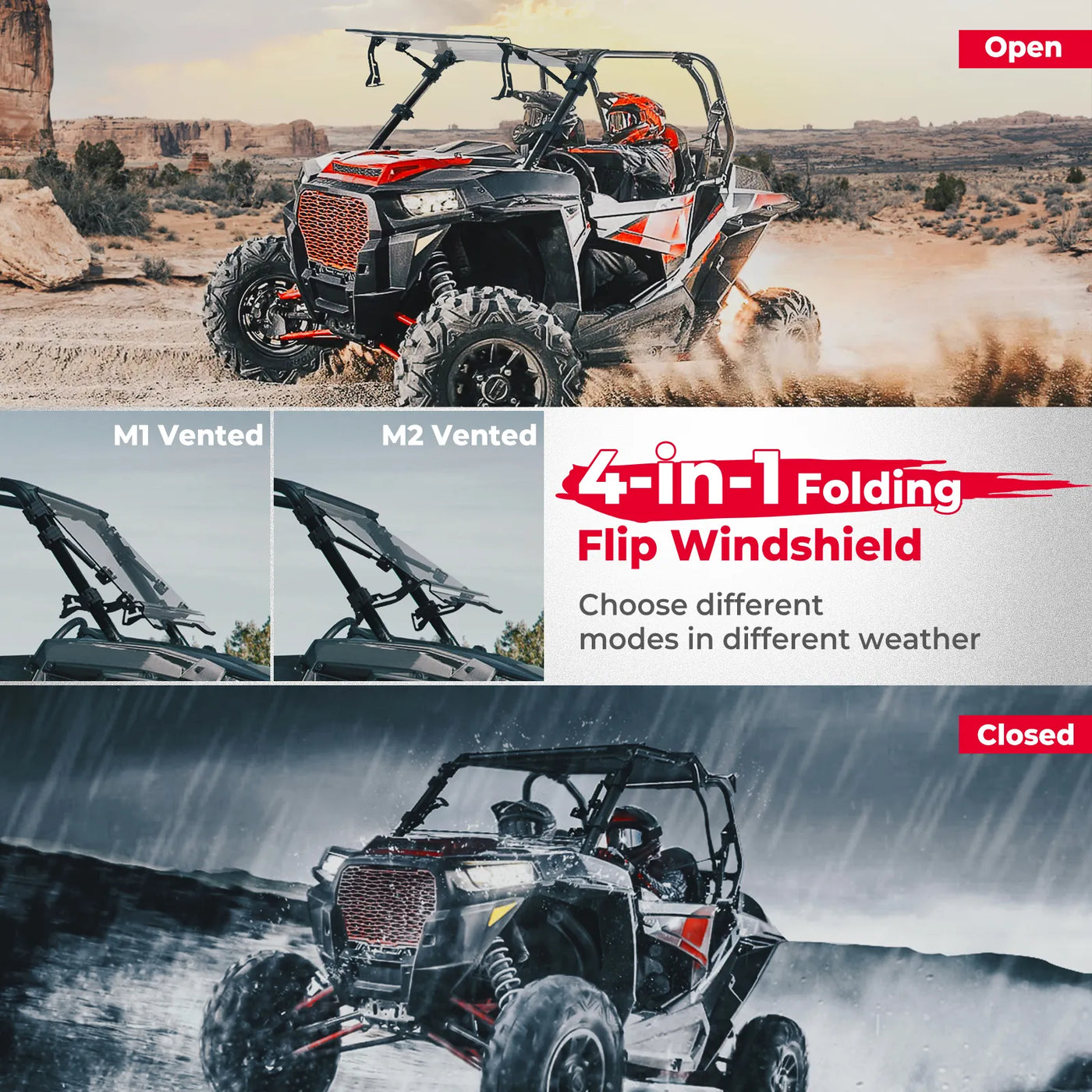 One Windshield, Four Ways to Ride