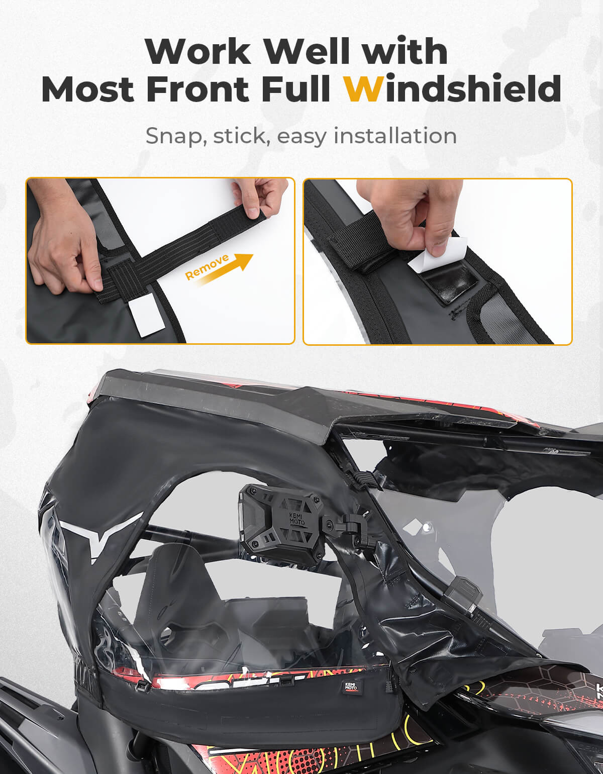 Soft Cab Enclosure Upper Windows for CFMOTO ZForce 950 - Kemimoto