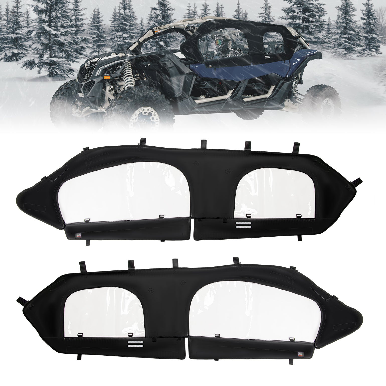 Soft Cab Enclosure Upper Doors for Can-Am Maverick X3 MAX - Kemimoto