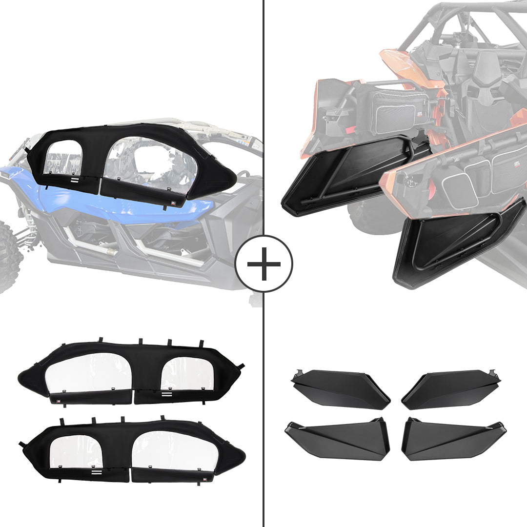 Soft Cab Enclosure and Lower Door Inserts for Can-Am Maverick X3 MAX - Kemimoto