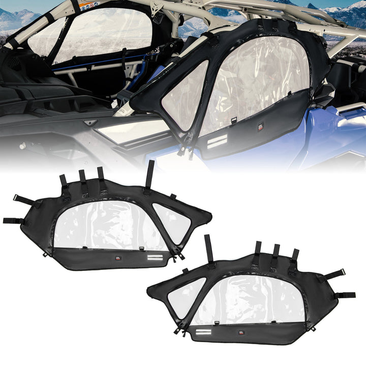Flip Windshield and Soft Cab Enclosures for 2017+ Can Am Maverick X3 - Kemimoto