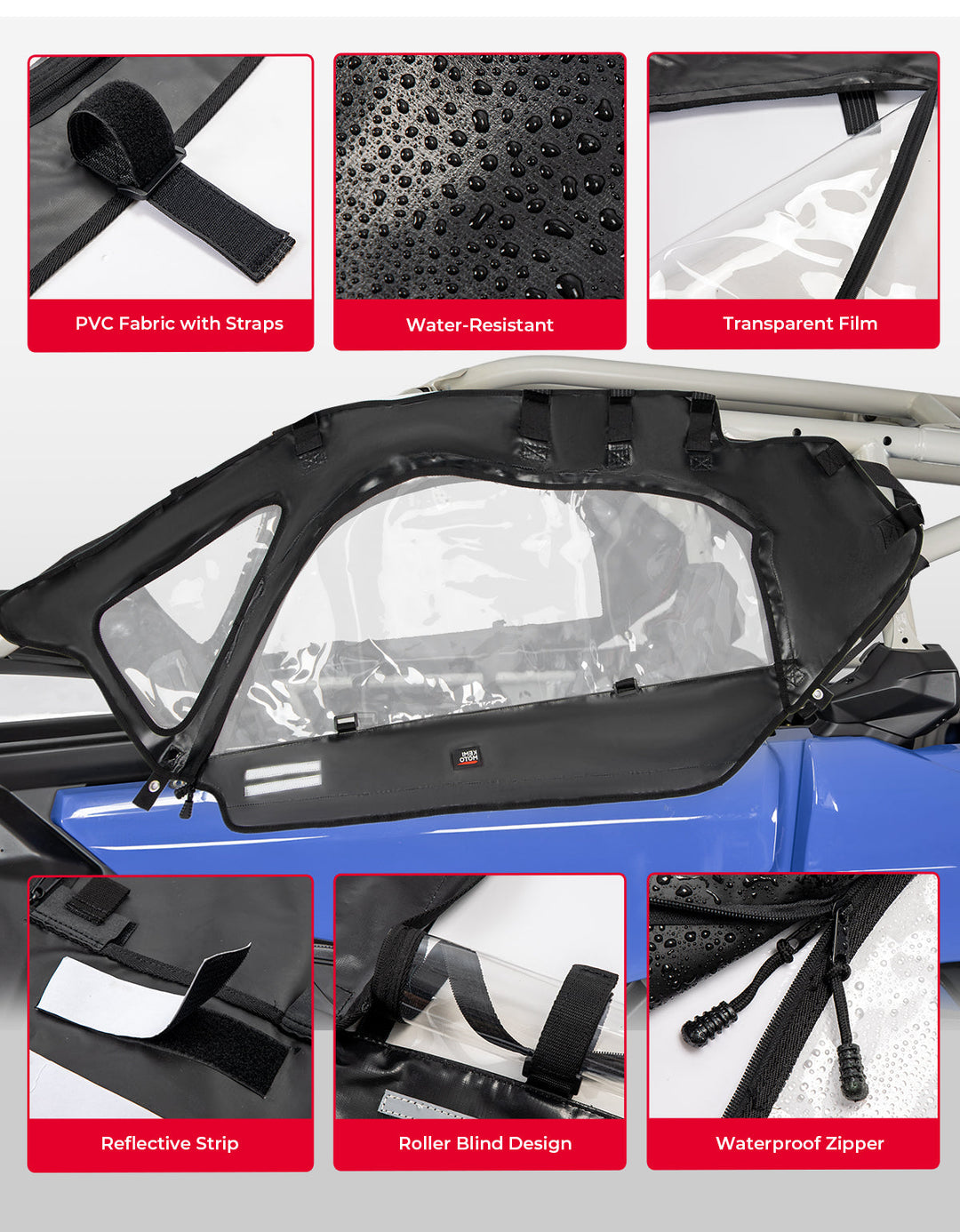 Flip Windshield and Soft Cab Enclosures for 2017+ Can Am Maverick X3 - Kemimoto