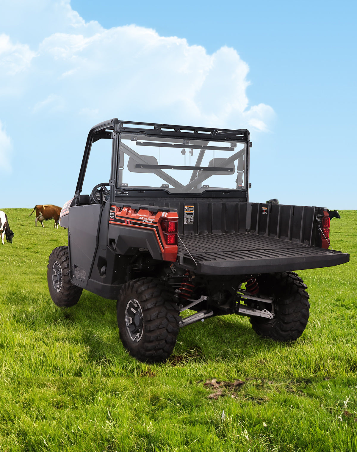 2-in-1 Sliding Rear Window for Polaris Ranger XP 1000/ Ranger 1000 2017-2025 - Kemimoto