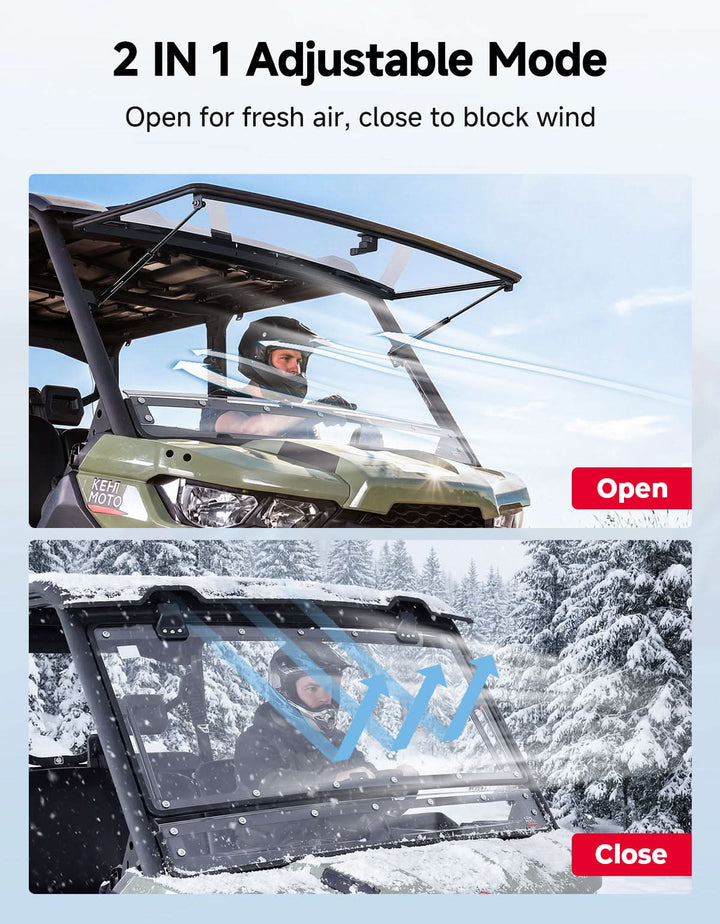 Flip Front Windshield For Can-Am Defender / Defender MAX (2016+)