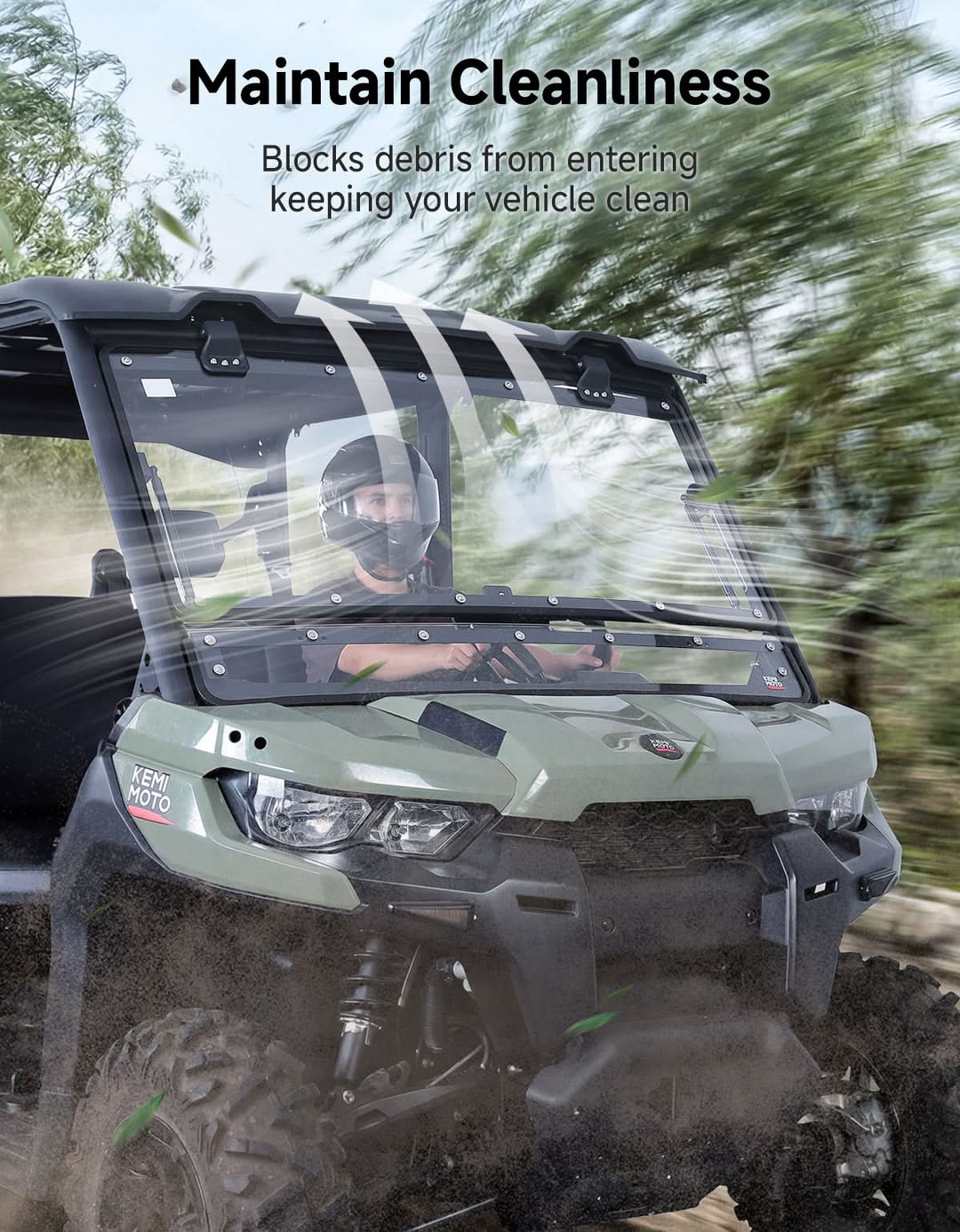Flip Front Windshield For Can-Am Defender / Defender MAX (2016+)
