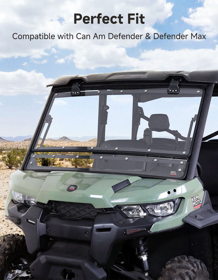Flip Front Windshield For Can-Am Defender / Defender MAX (2016+)
