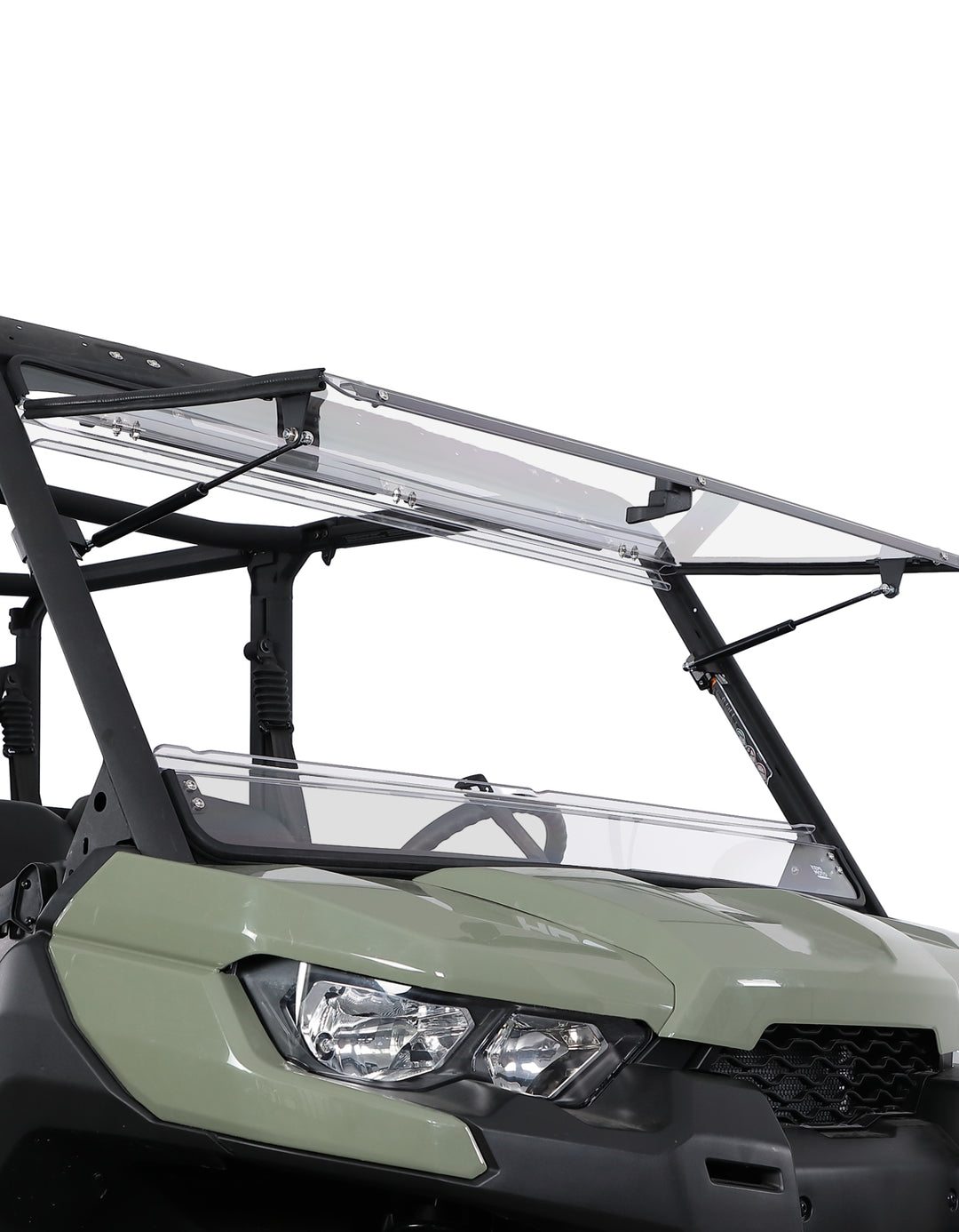 3-in-1 Flip Windshield 1/5" Thick Polycarbonate for Can-Am Defender HD5/8/10 - Kemimoto