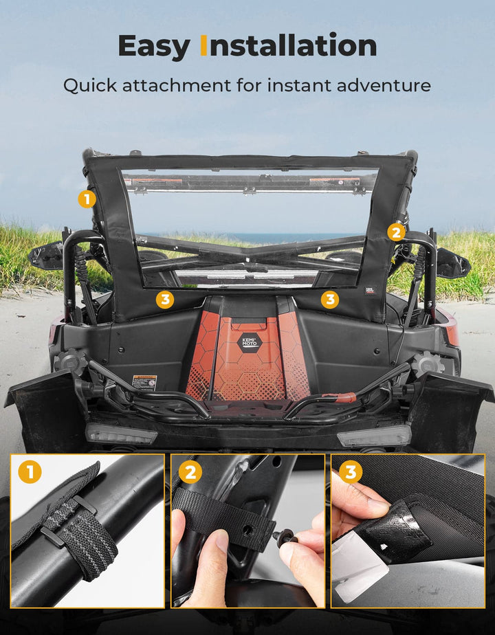 UTV Soft Rear Windshield for CFMOTO ZForce 950 - Kemimoto