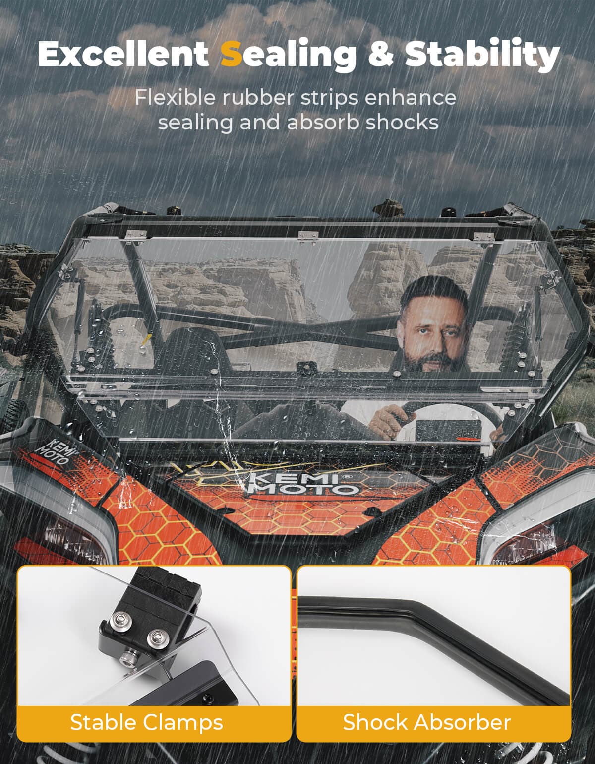 Folding 2-in-1 Flip Windshield for CFMOTO ZForce 950 – Kemimoto