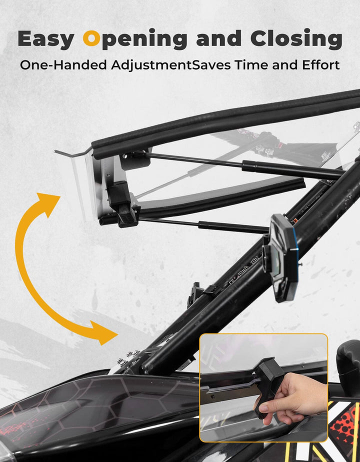 Folding 2-in-1 Flip Windshield for CFMOTO ZForce 950 - Kemimoto