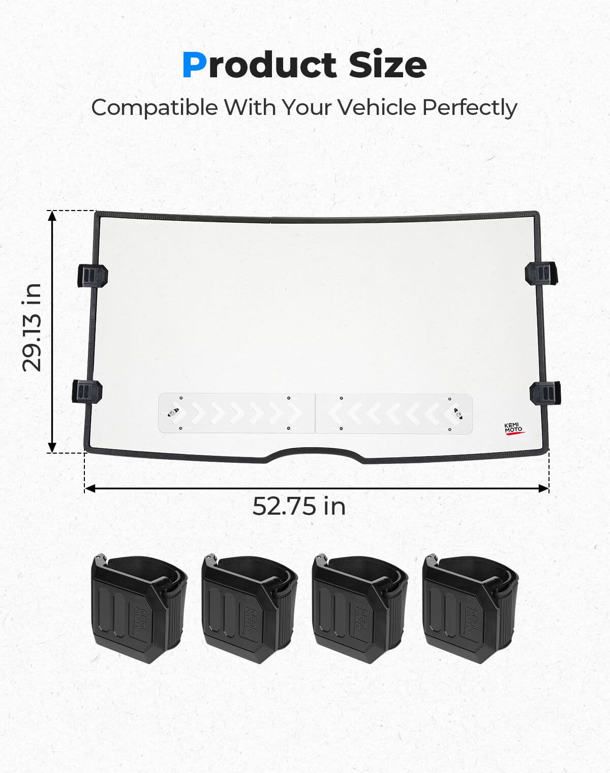 Vented Front Full Windshield for Tracker 800SX | Arctic Cat Prowler Pro - Kemimoto