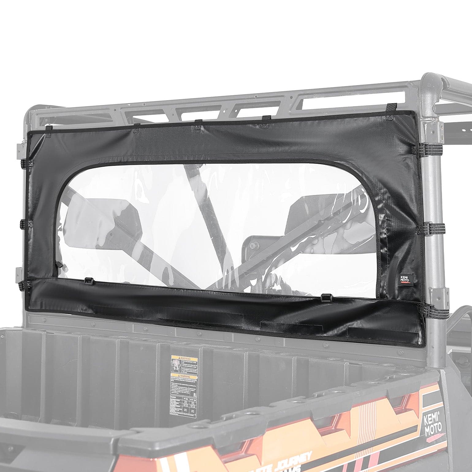 UTV Zippered Soft Rear Window for Polaris Ranger XP 1000 / Crew - Kemimoto