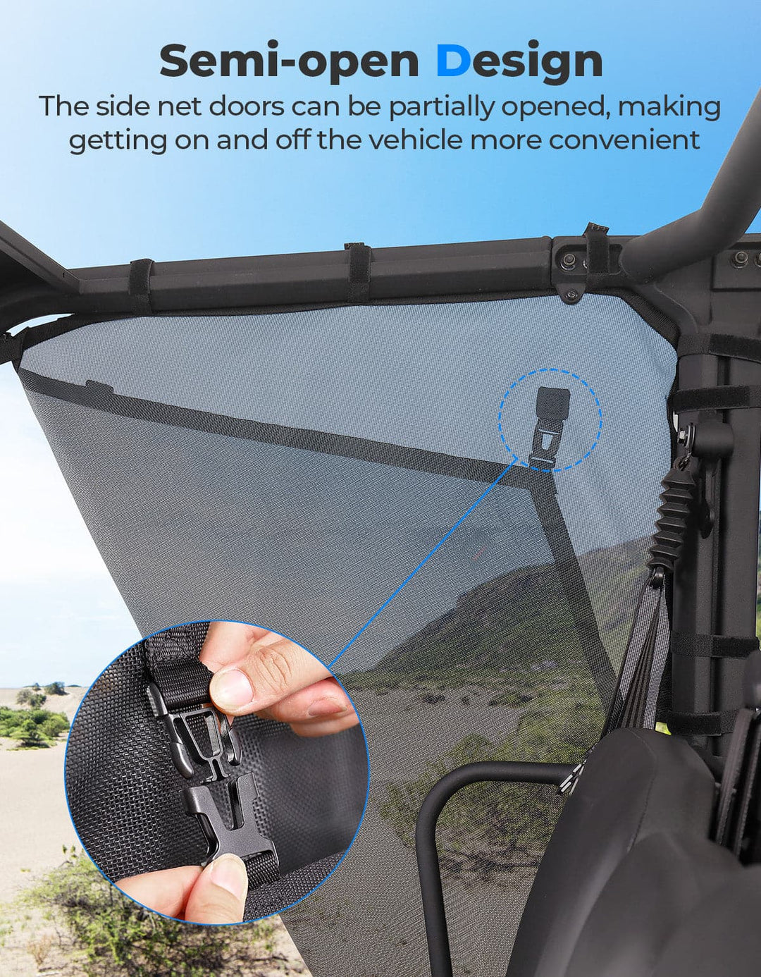 Side Window Net Doors for Tracker 800SX CREW - Kemimoto