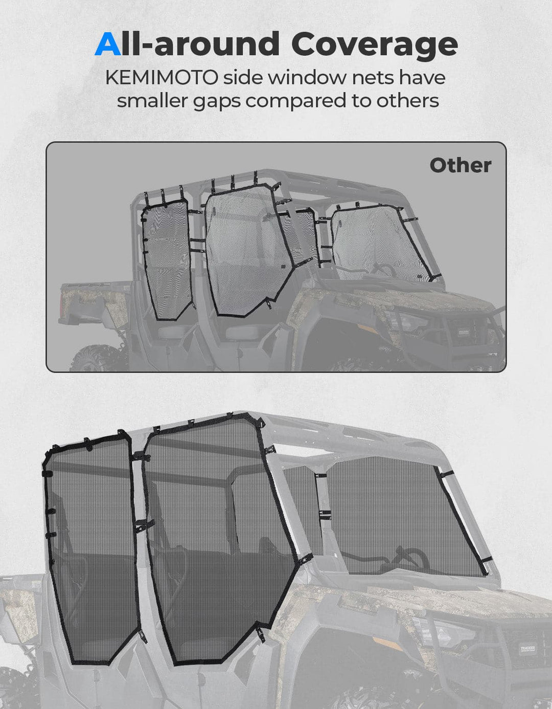 Side Window Net Doors for Tracker 800SX CREW - Kemimoto