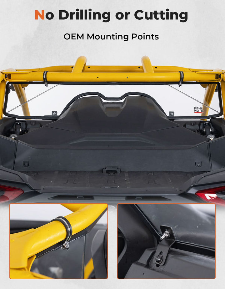 Scratch Resistant Rear Windshield for Can-Am Maverick R 2024+ - Kemimoto