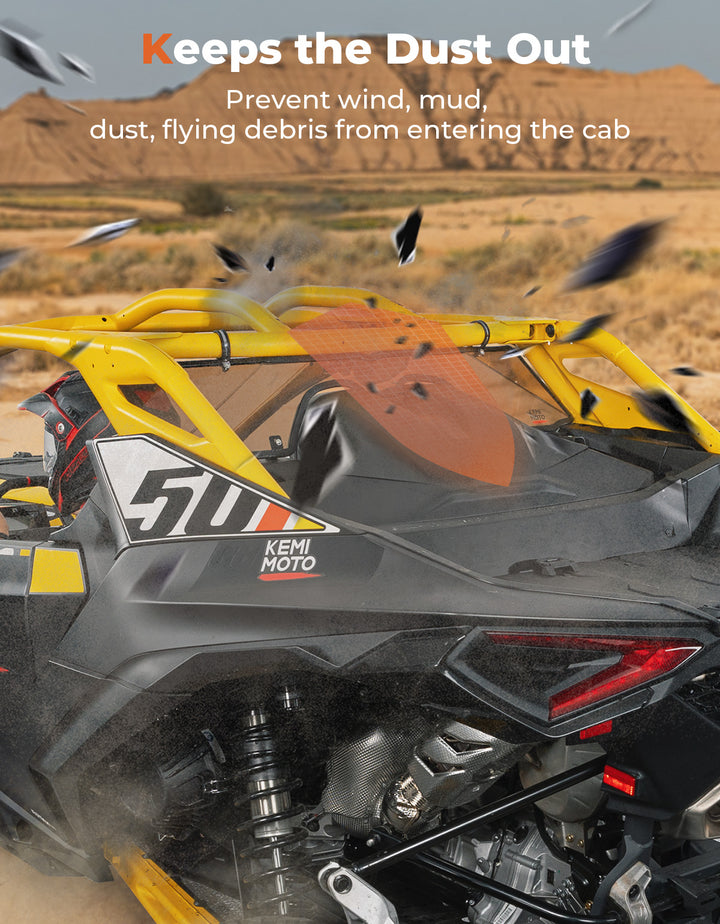 Scratch Resistant Tinted Rear Windshield for Can-Am Maverick R 2024+ - Kemimoto