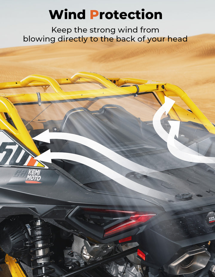 Scratch Resistant Tinted Rear Windshield for Can-Am Maverick R 2024+ - Kemimoto