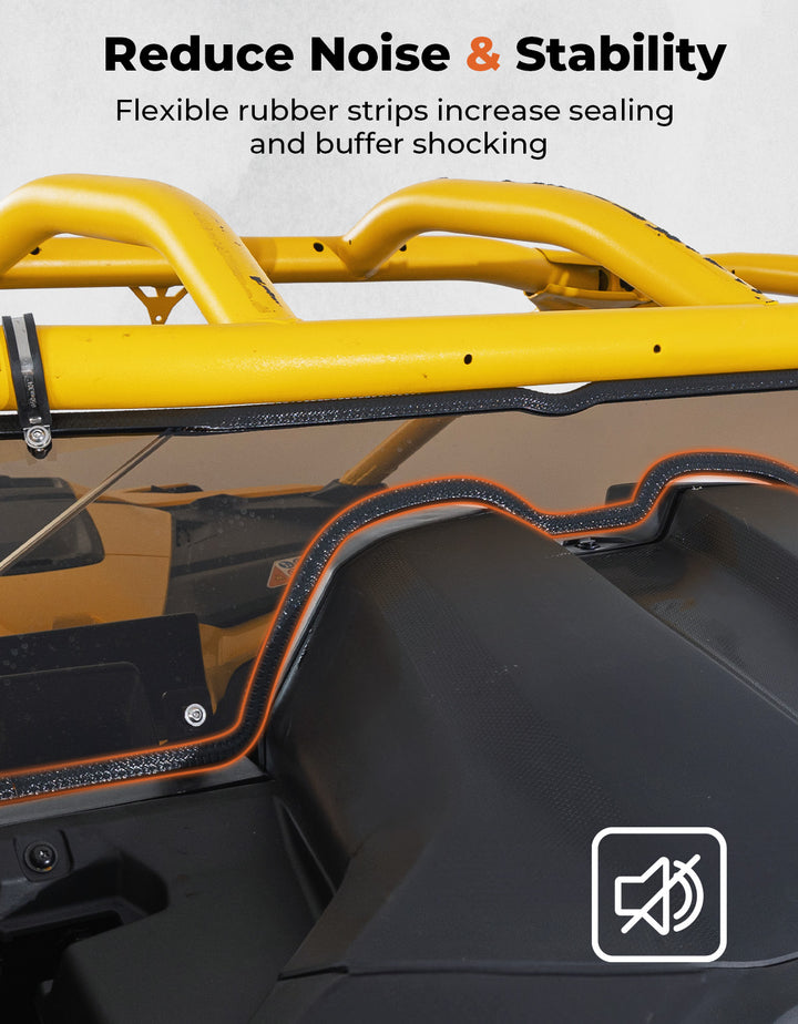 Scratch Resistant Tinted Rear Windshield for Can-Am Maverick R 2024+ - Kemimoto