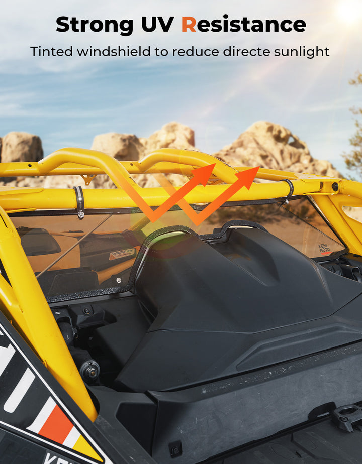 Scratch Resistant Tinted Rear Windshield for Can-Am Maverick R 2024+ - Kemimoto