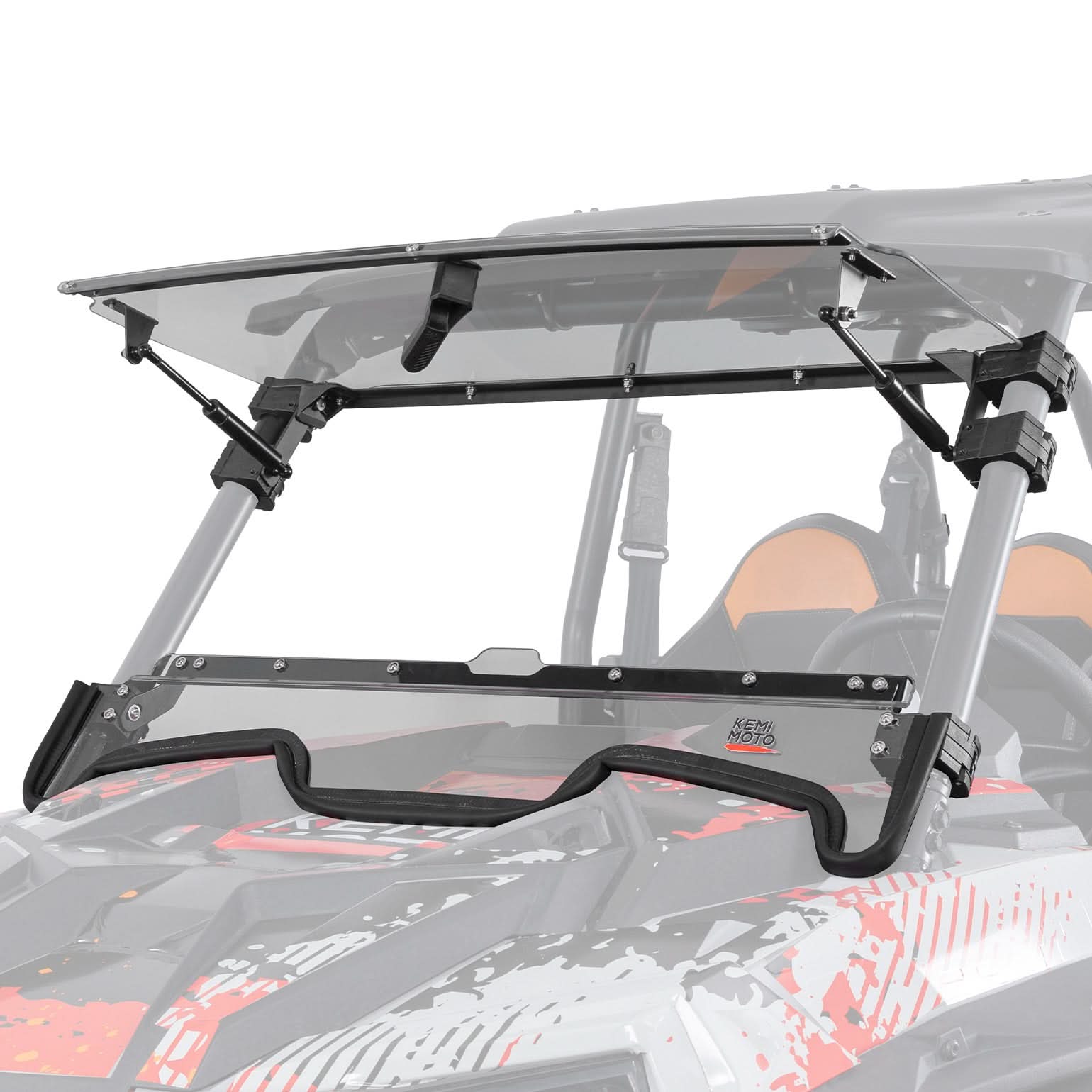 2-IN-1 Flip Up Windshield for 2019-2023 Polaris RZR XP 1000 /RZR XP Turbo 2 and 4 Seater - Kemimoto