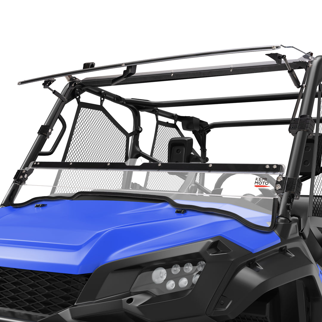 2-IN-1 Flip Windshield for Pioneer 1000 1000-5 1000-6 2016-2024 - Kemimoto