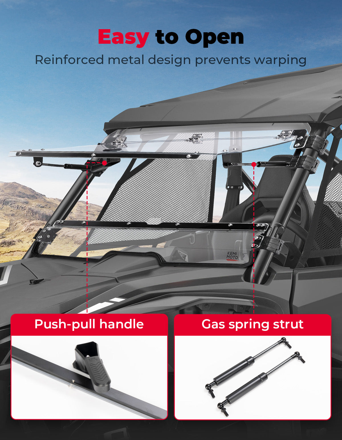 Flip 2-in-1 Windshield for Talon 1000X/1000R/1000X-4 - Kemimoto