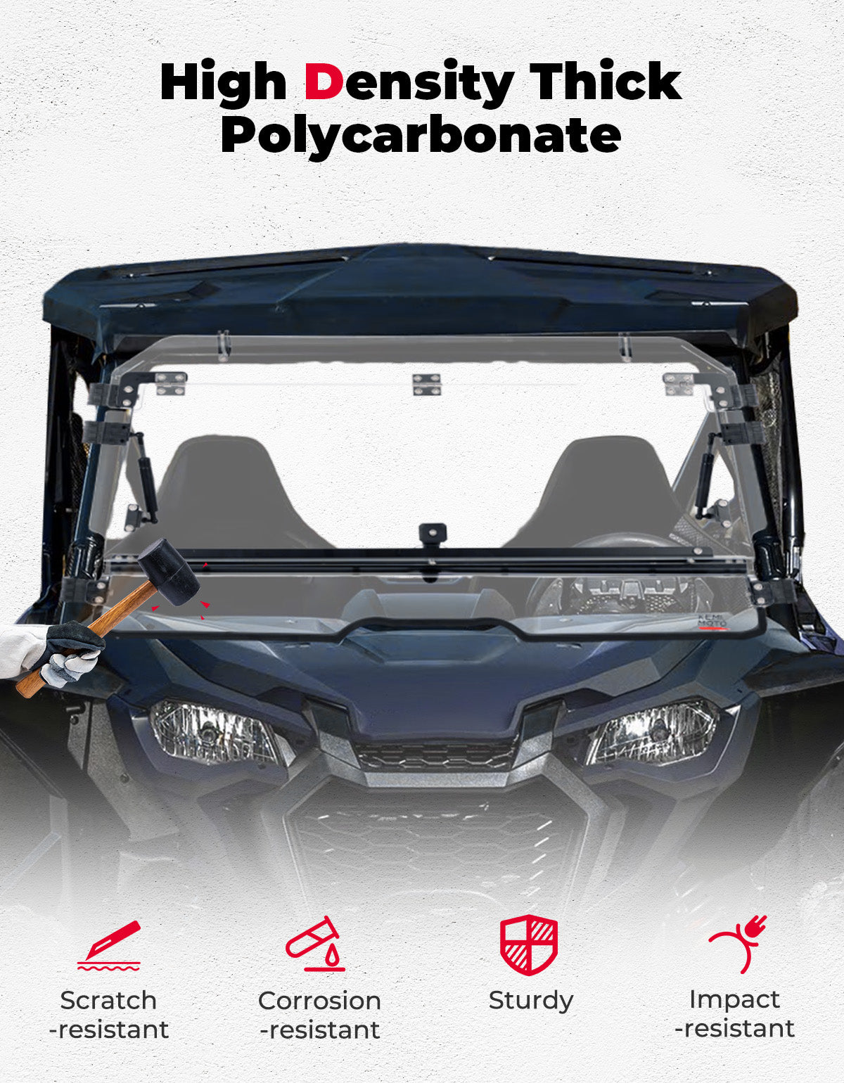 Flip 2-in-1 Windshield for Talon 1000X/1000R/1000X-4 - Kemimoto