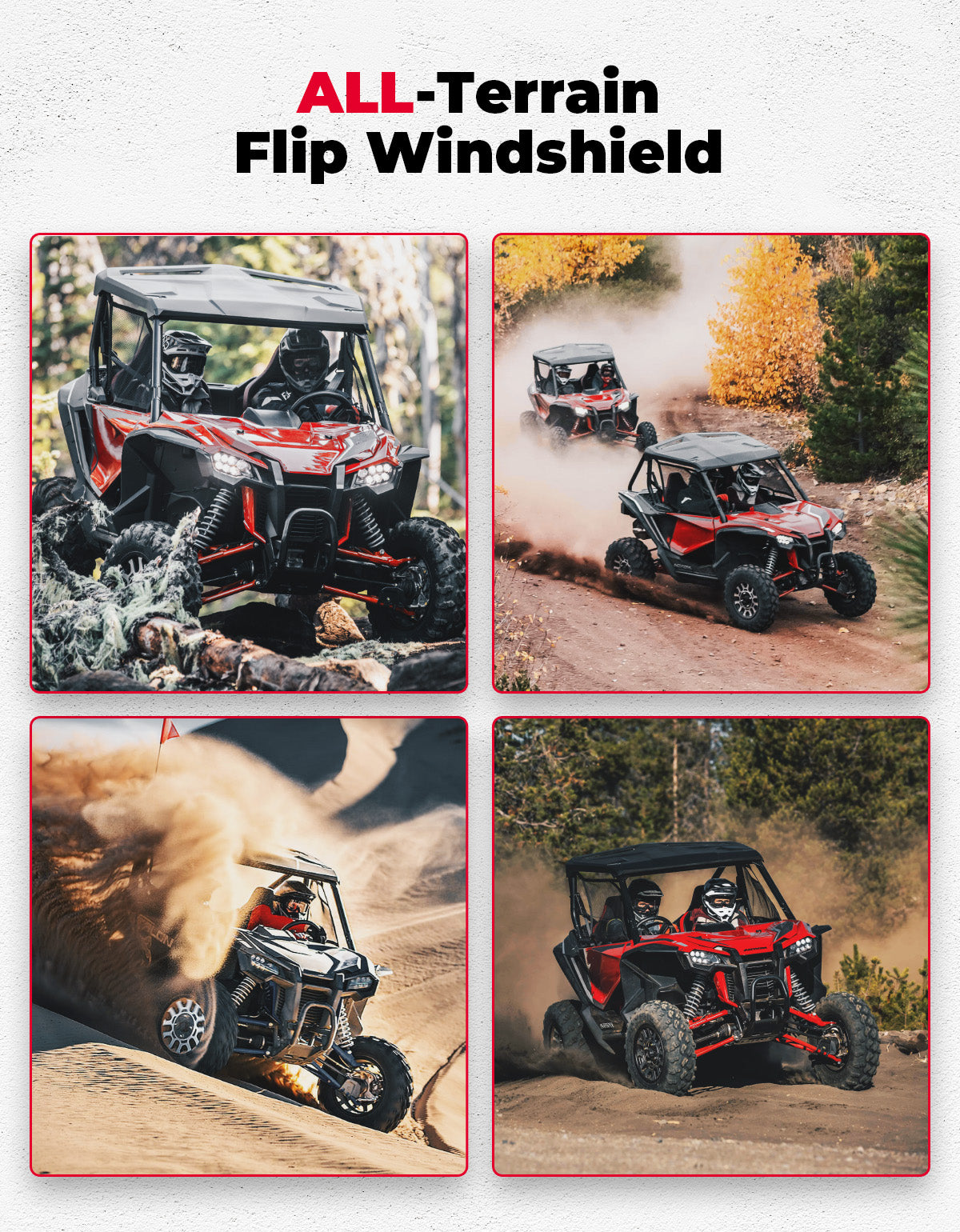 Flip 2-in-1 Windshield for Talon 1000X/1000R/1000X-4 - Kemimoto