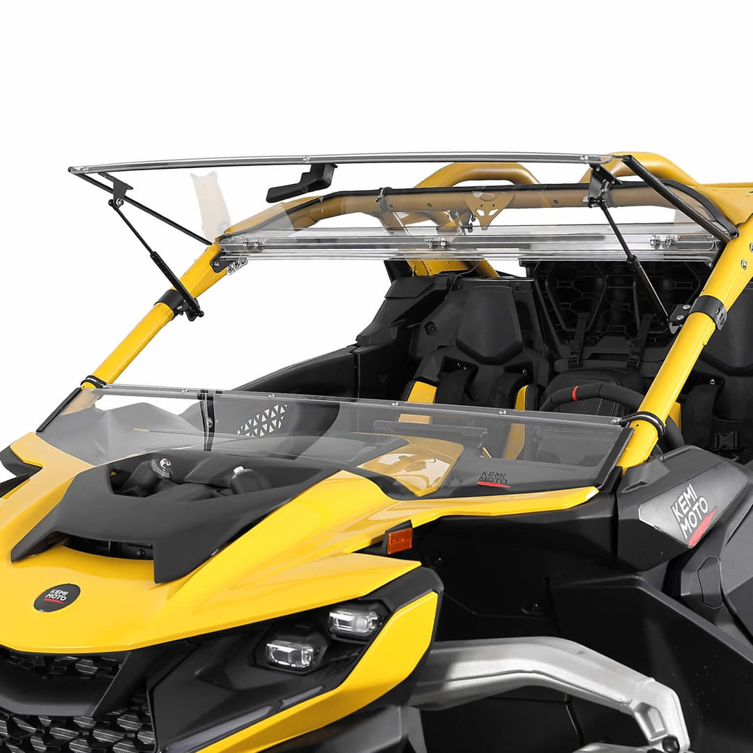 Flip Windshield Scratch Resistant for Can-Am Maverick R 2024+ - Kemimoto