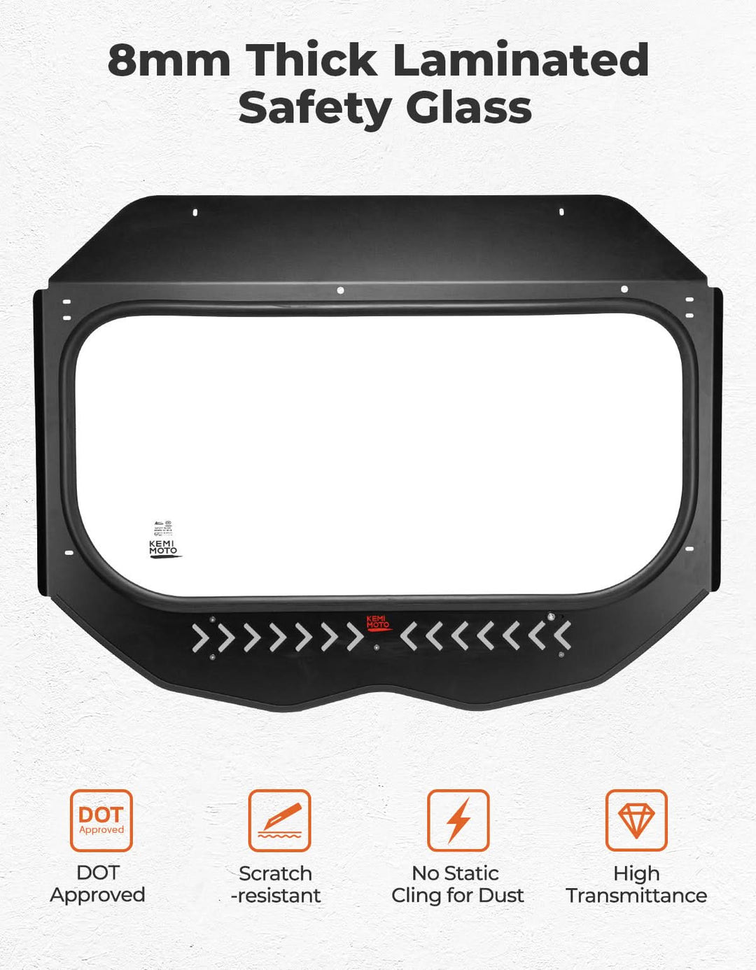 Glass Windshield with Sliding Vents for Can-Am Maverick X3 / X3 MAX - Kemimoto