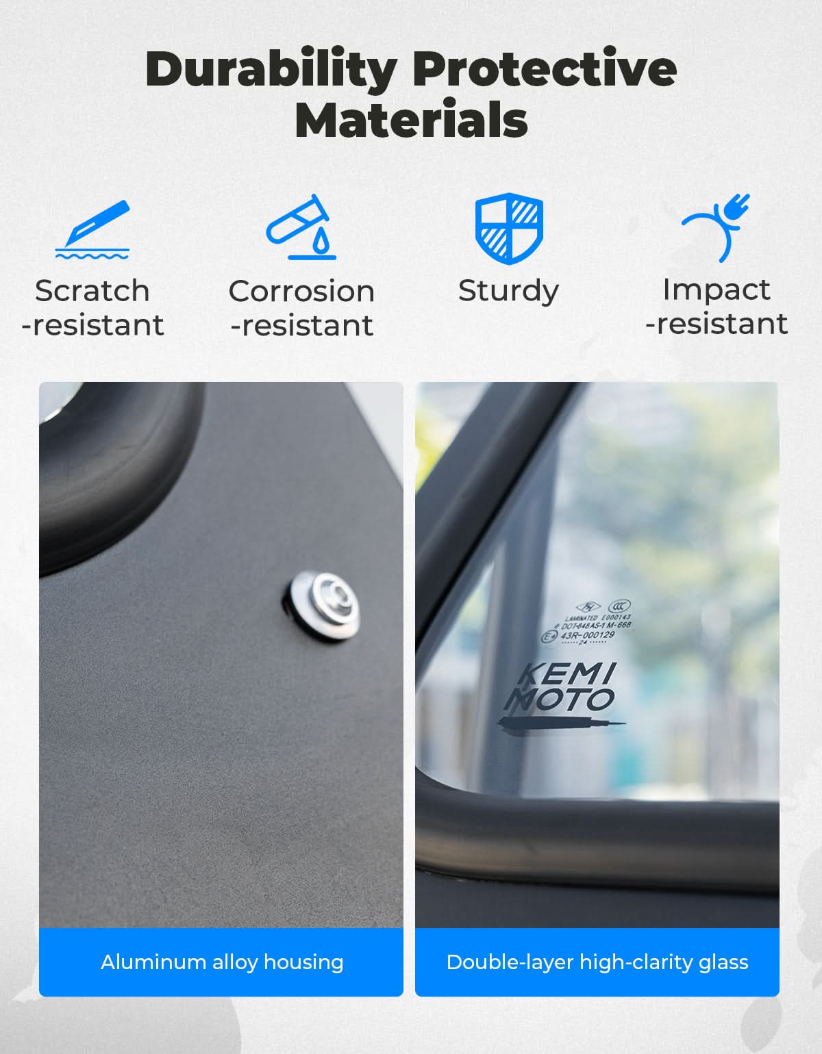 Glass Windshield with 2 Manual Wipers for 2019-2023 Polaris RZR XP 1000 /Turbo - Kemimoto