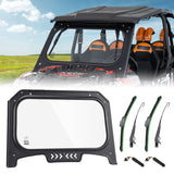 Glass Windshield with 2 Manual Wipers for 2019-2023 Polaris RZR XP 1000 /Turbo - Kemimoto
