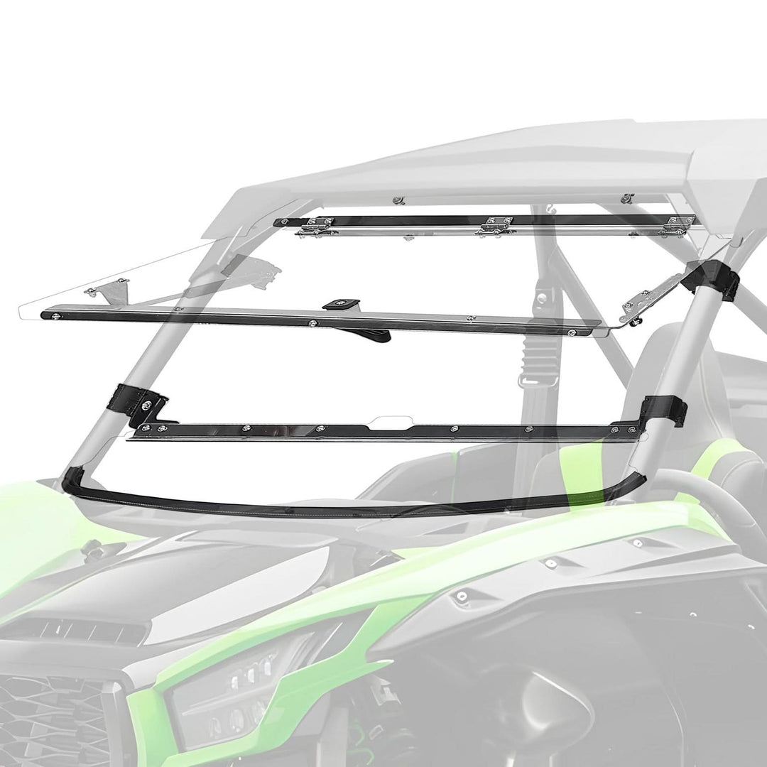 けい Scratch Resistant Flip Windshield for Kawasaki Teryx KRX 1000
