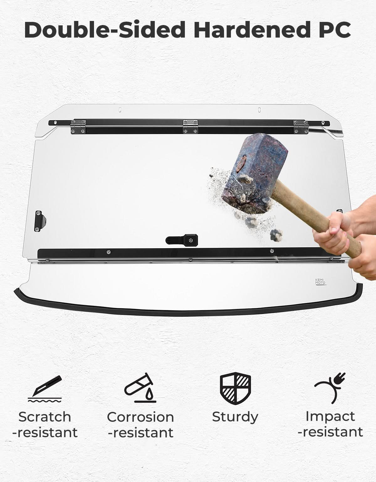 Scratch Resistant Flip Windshield for Kawasaki Teryx KRX 1000