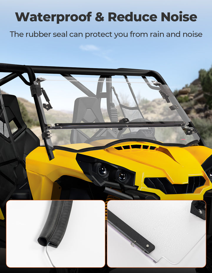 Flip Windshield for Can-Am Commander 800 / 1000 2011-2020 - Kemimoto
