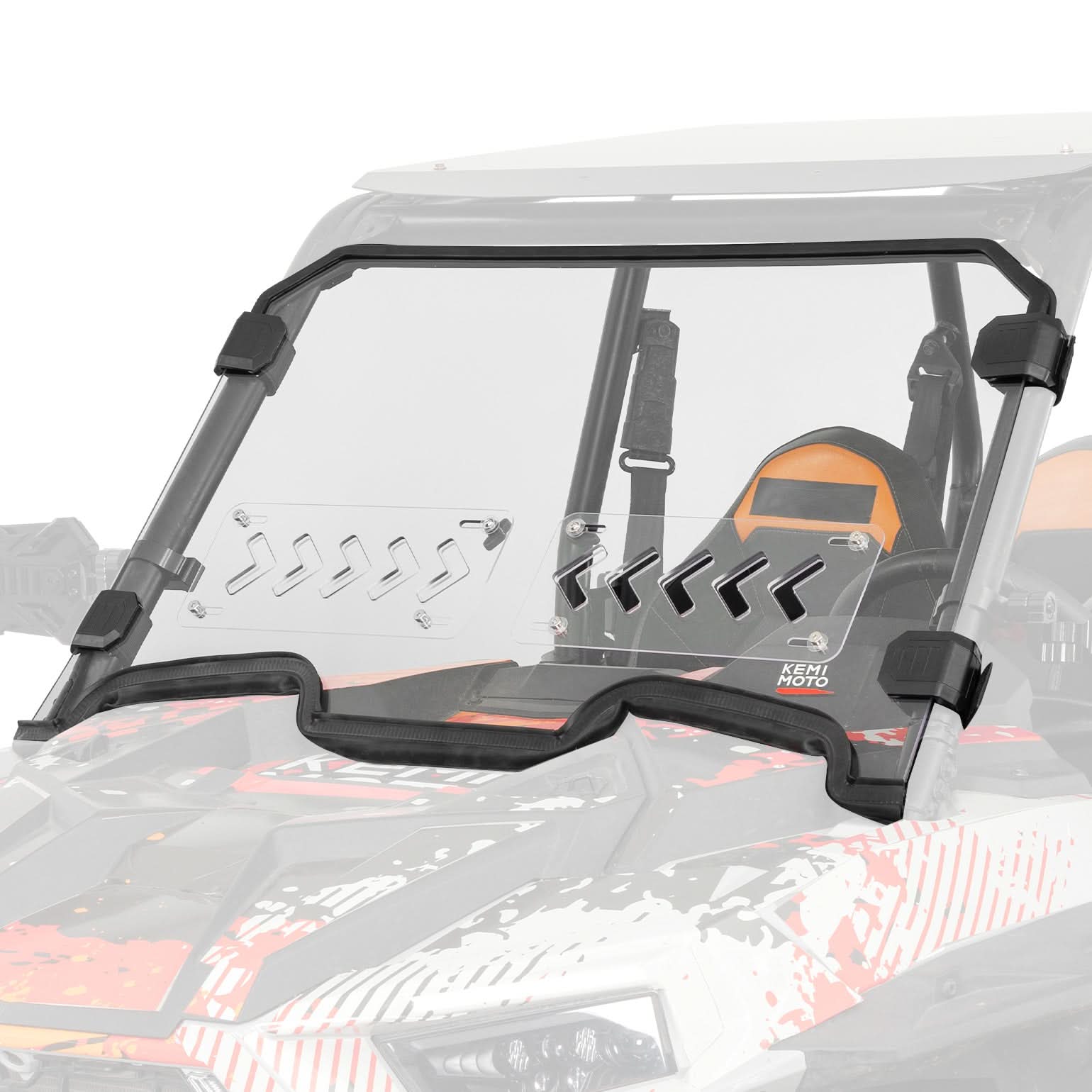 Front Windshield 2-IN-1 Vented for Polaris RZR XP 1000 / RZR XP Turbo 2019-2023 - Kemimoto