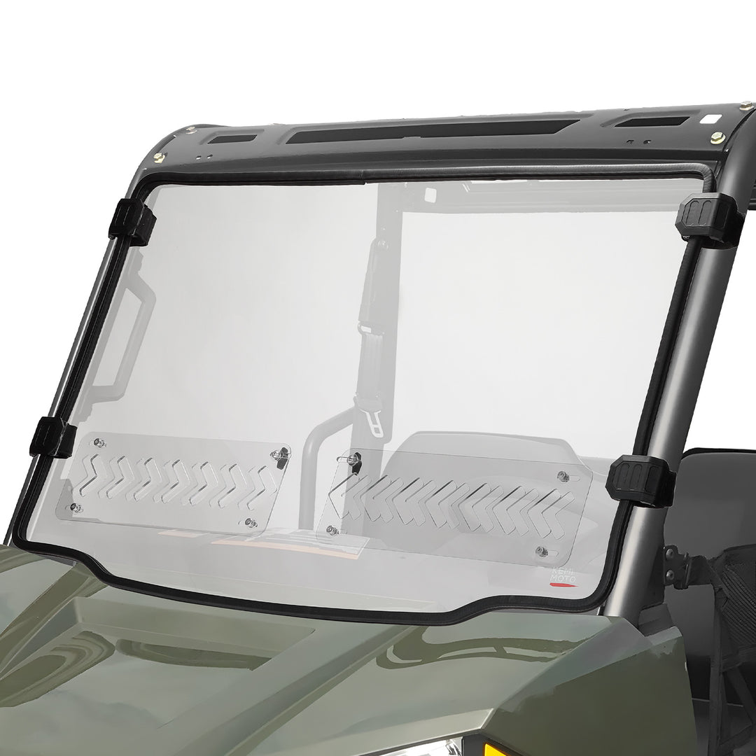 2-in-1 Vented Front Windshield for Polaris Ranger Midsize 570 500 2015-2022 - Kemimoto