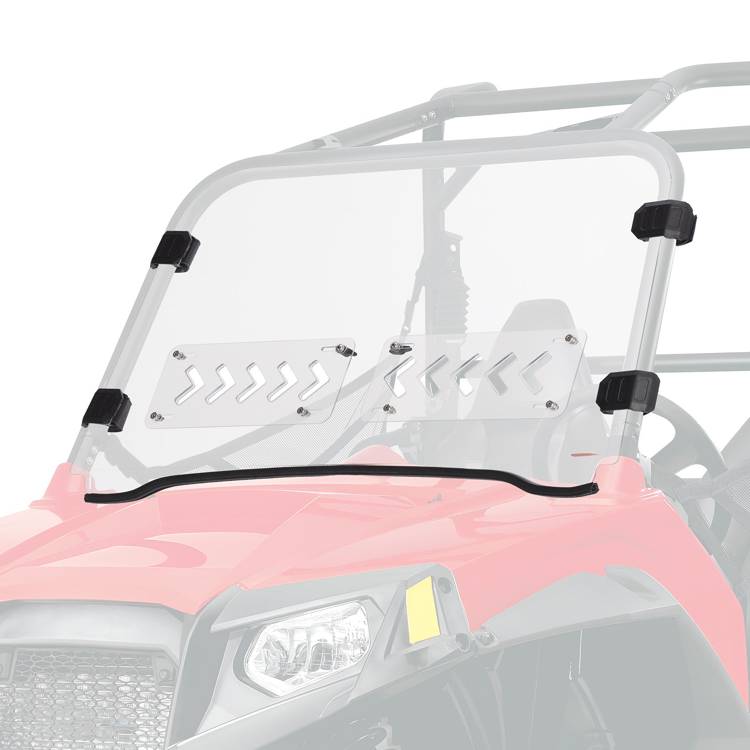 Front 2-IN-1 Vented Windshield for Polaris RZR 800/S800/4 800/XP 900/RZR 570 - Kemimoto