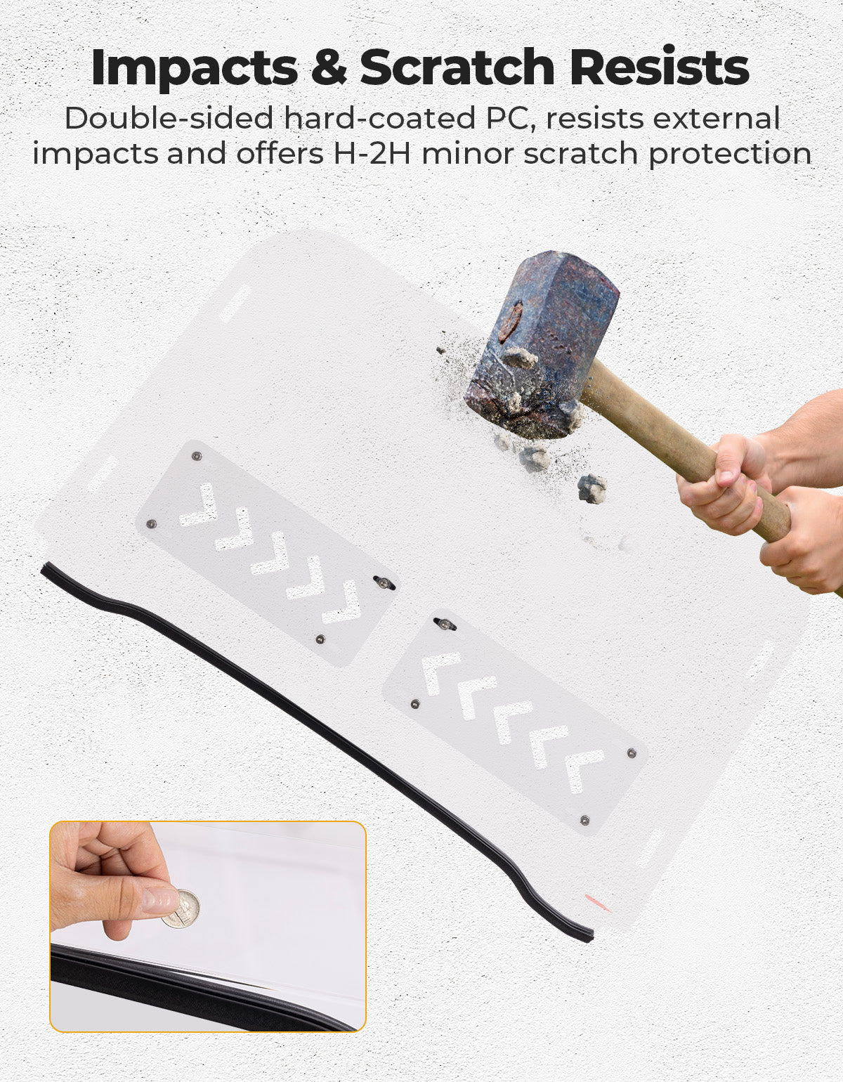 Front 2-IN-1 Vented Windshield for Polaris RZR 800/S800/4 800/XP 900/RZR 570 - Kemimoto