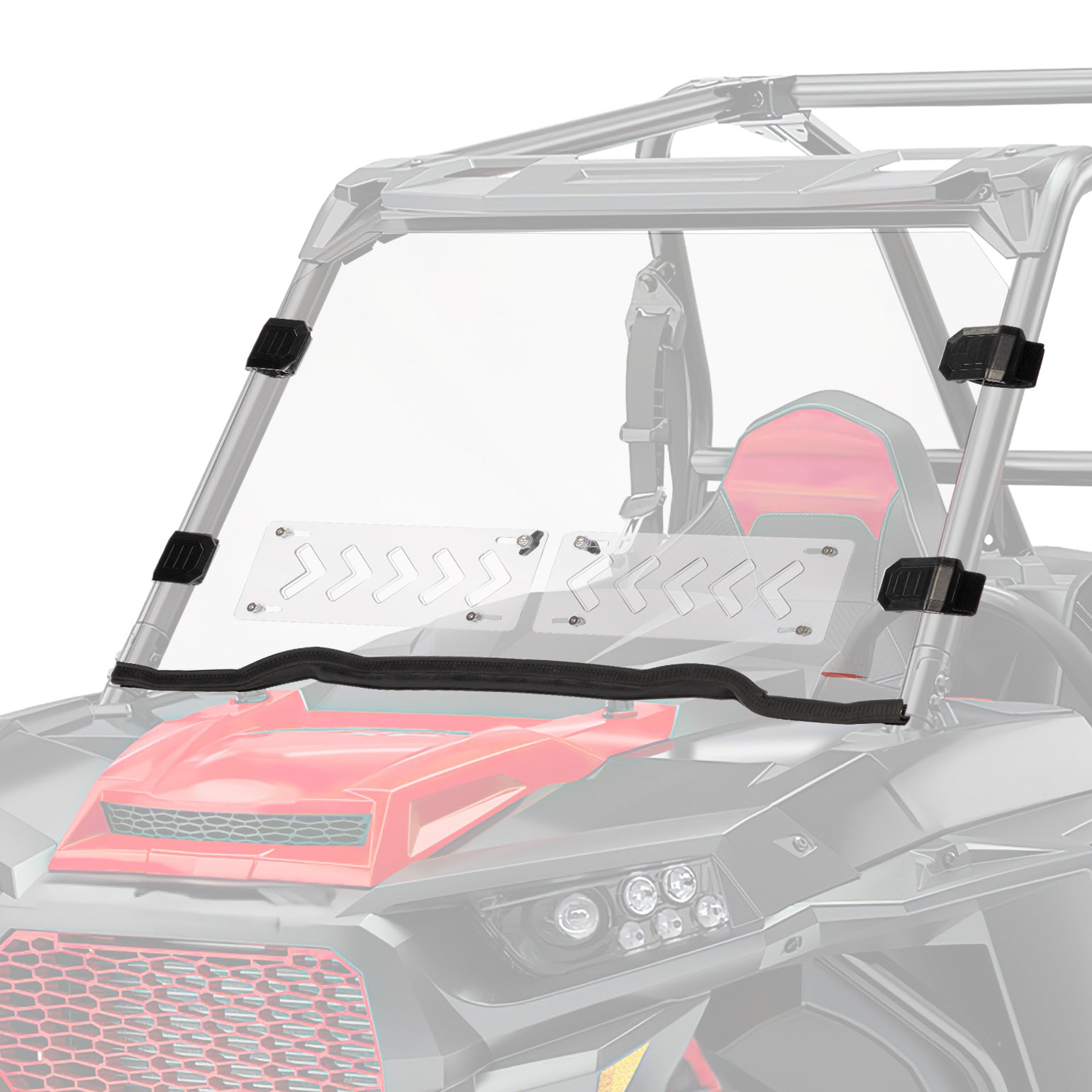 Front Windshield Vented Pre-Installed Rubber Strip for Polaris RZR XP 1000 / RZR 900 - Kemimoto