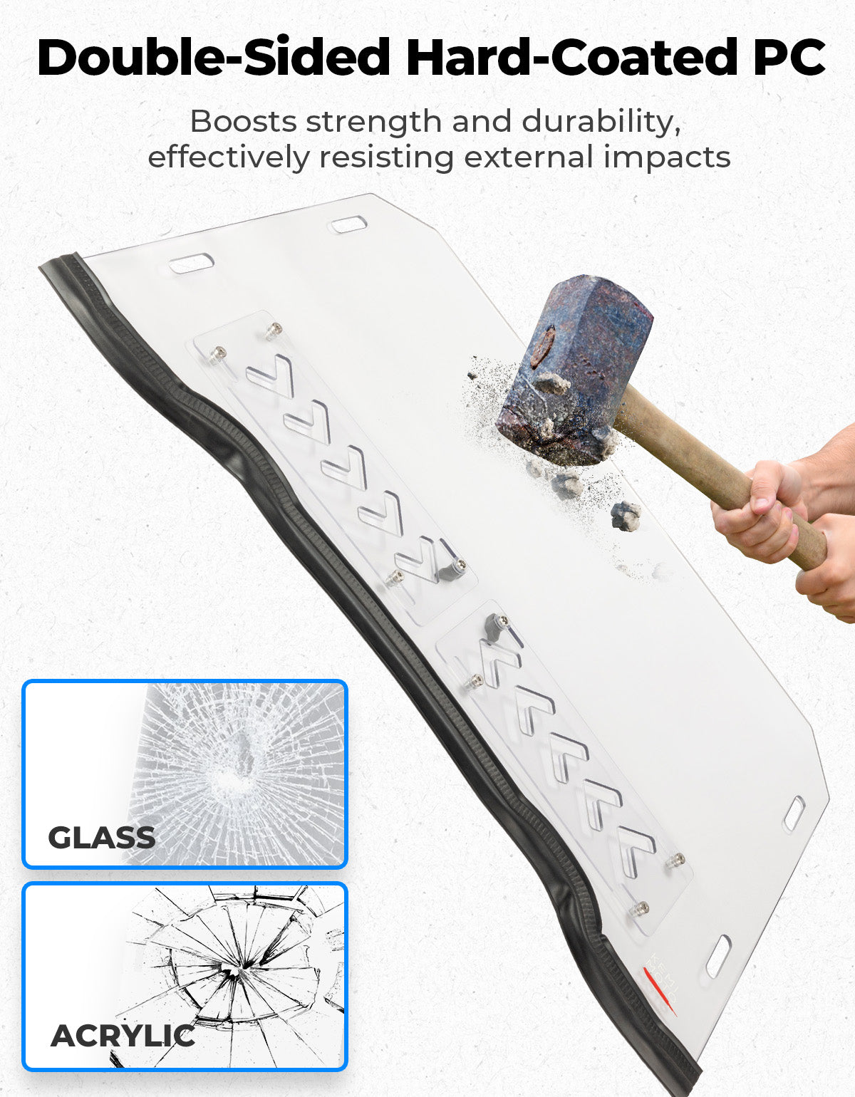 Front Windshield Vented Pre-Installed Rubber Strip for Polaris RZR XP 1000 / RZR 900 - Kemimoto