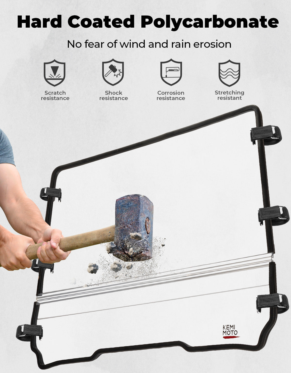 Fild up Windshield for Polaris RZR 200 2022-2024 - Kemimoto