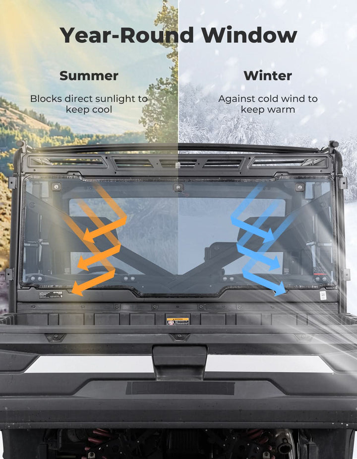 UTV Rear Window For Polaris Ranger - Kemimoto