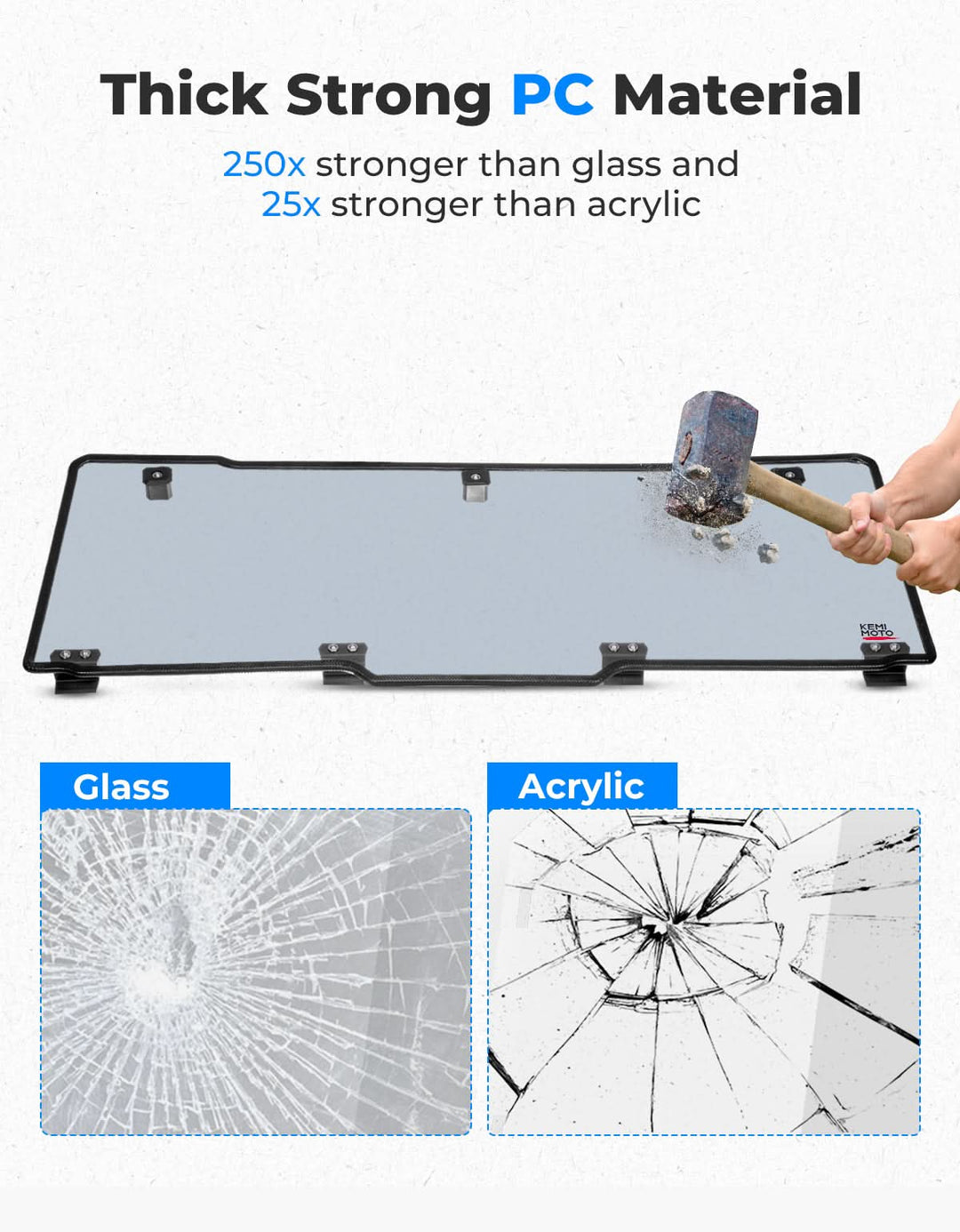 UTV Rear Window For Polaris Ranger - Kemimoto