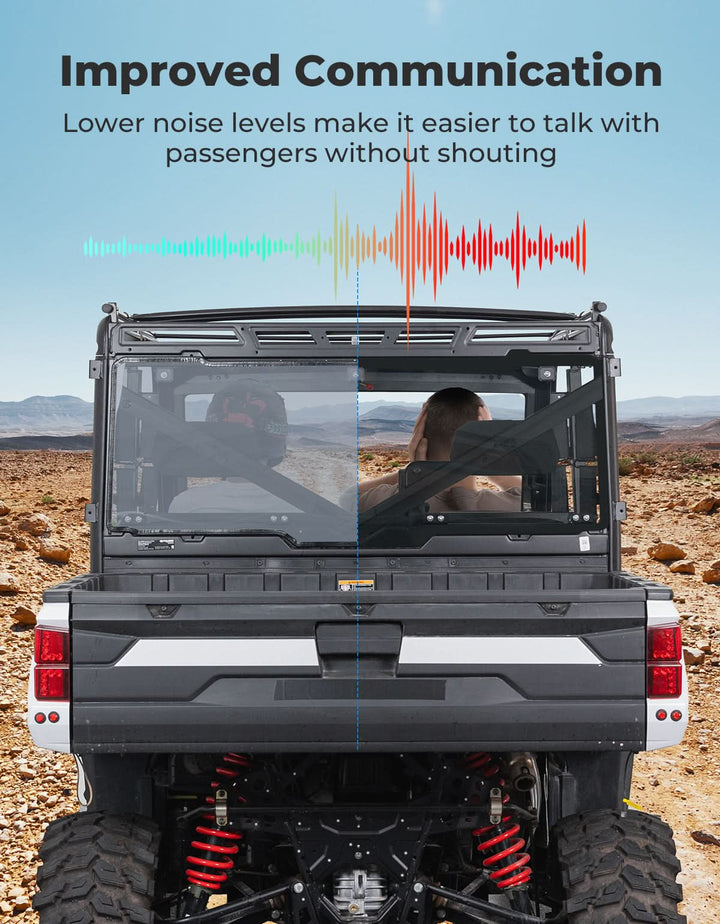 UTV Rear Window For Polaris Ranger - Kemimoto