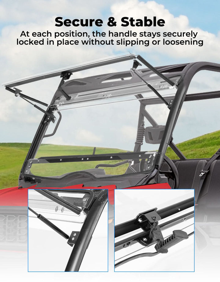 3-in-1 Flip Front Windshield for 2020+ Tracker 800SX - Kemimoto