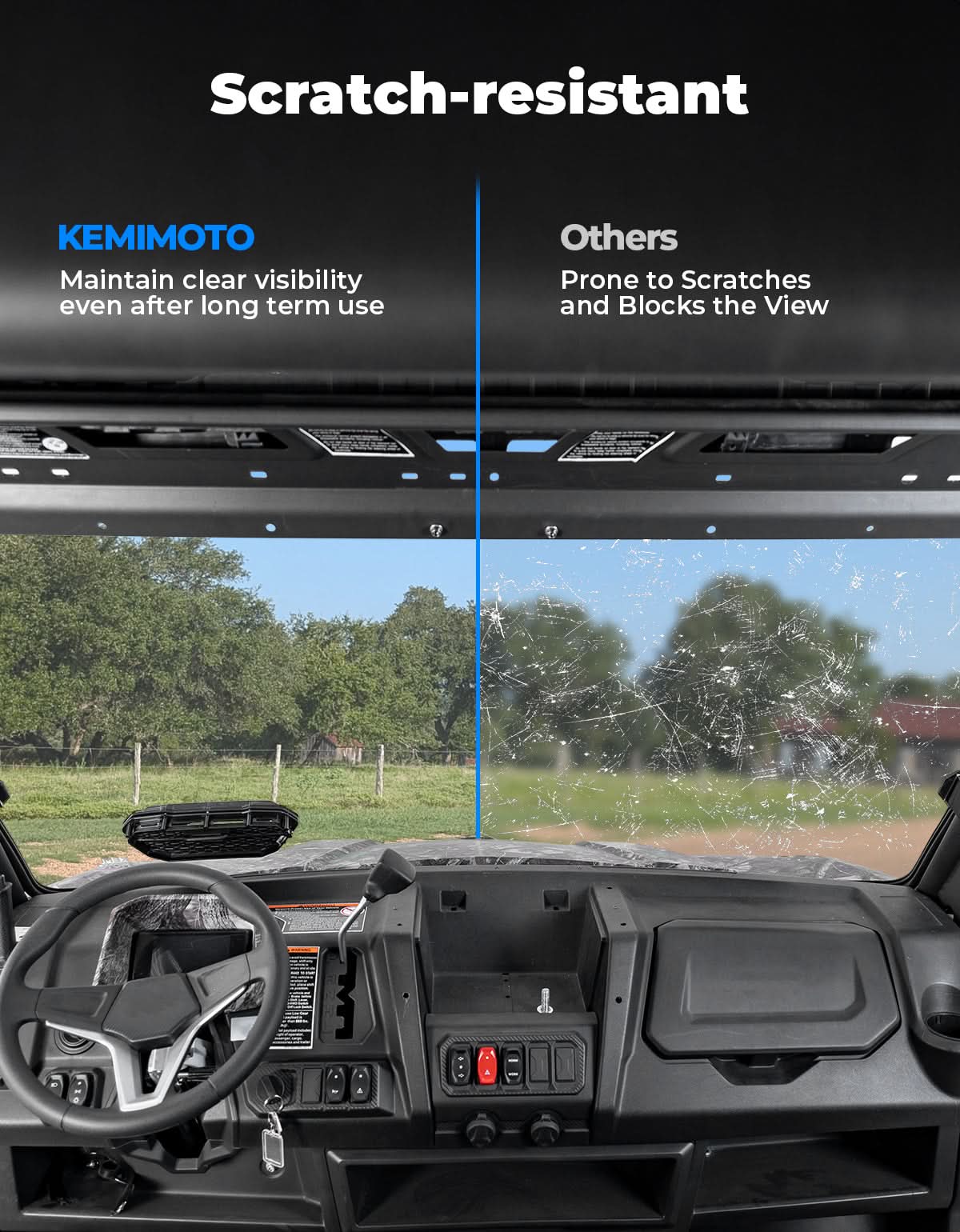 Vented Front Windshield for CFMOTO UFORCE 1000|1000 XL 2022-2025 - Kemimoto
