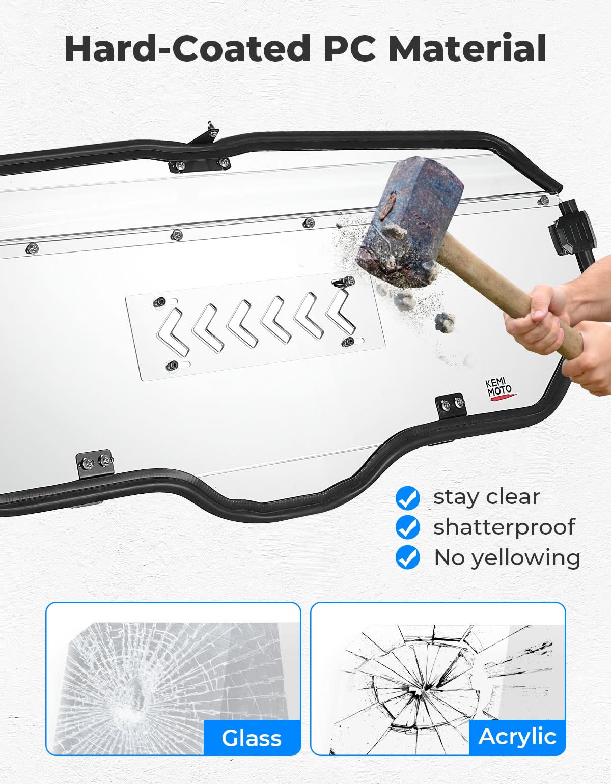 2-IN-1 Sliding Rear Window for Honda Talon 1000X/R - Kemimoto