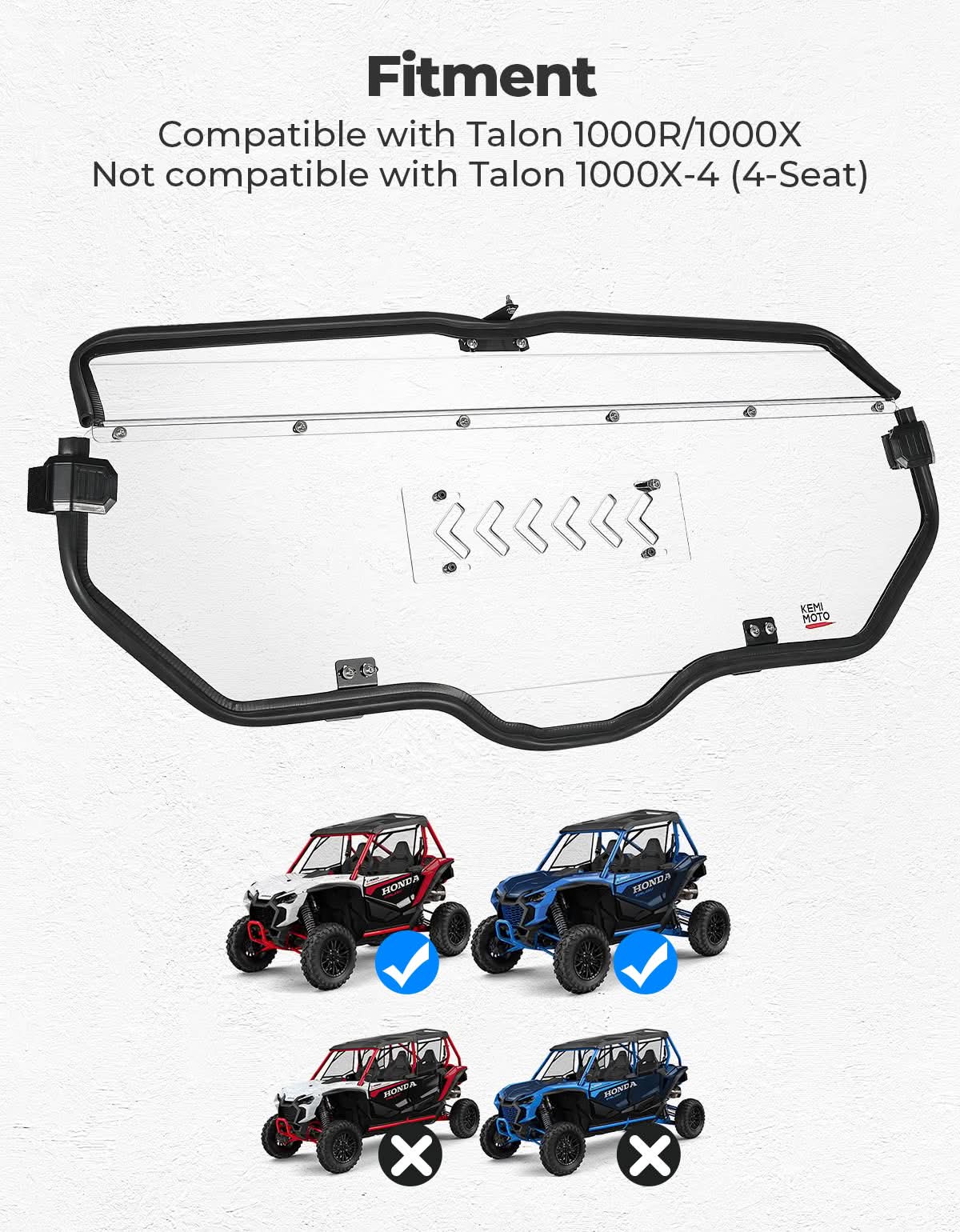 2-IN-1 Sliding Rear Window for Honda Talon 1000X/R - Kemimoto